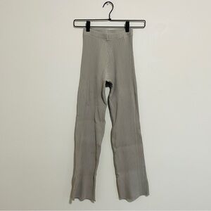 KOTN Cotton Blend Ribbed Jersey Lounge Ankle Length Flared Leg Pant (Gray, XS)